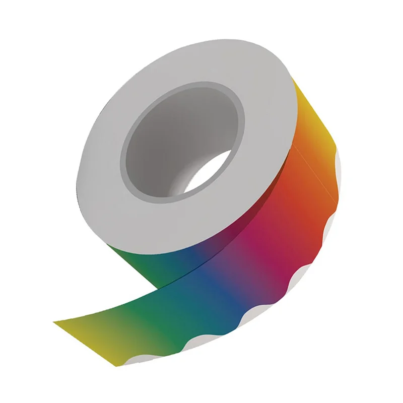 2 x Regenbogen-Pinnwand-Aufkleber, bunt, gerade, Bulletin-Bordüre, Randbesatz für Klassenzimmer, Tafel-VVNB