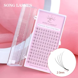 Song Lashes Long StemPremade Fans  for Eyelash Extension Pure Darker Black High Quality  Promade fans lashes