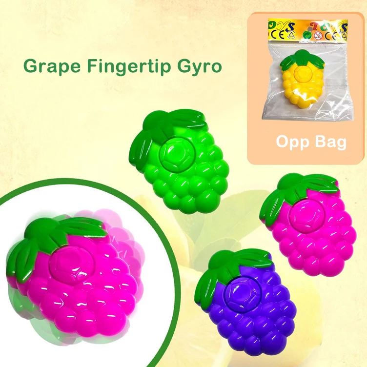 

3Pcs Creative Fruit Series Grape Fingertip Gyro Toys Children Decompression Toys Fun Spinning Plastic Grape Fingertip Gyro Toys