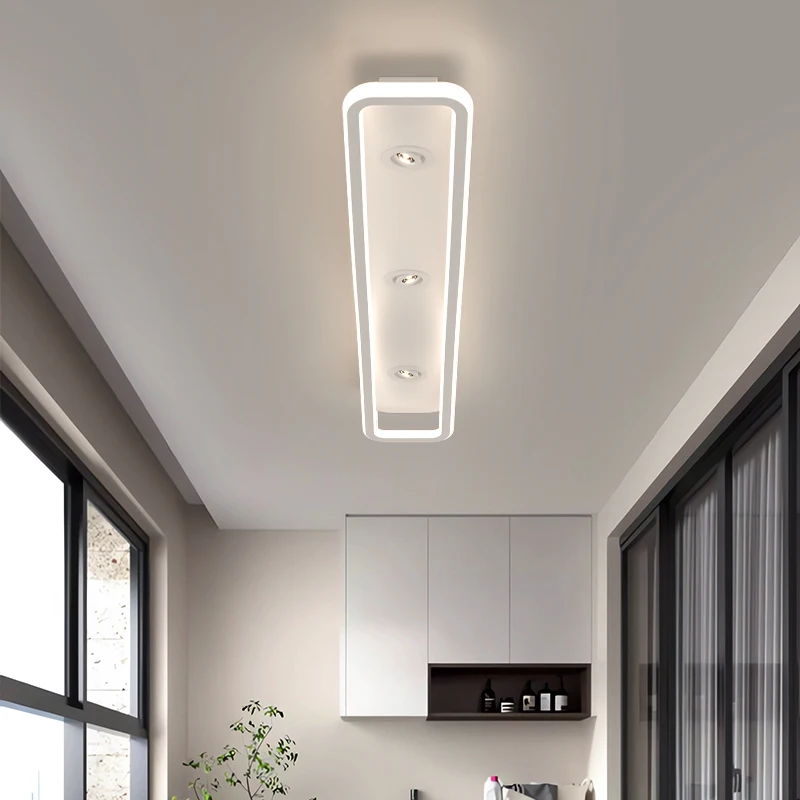 Imagem -02 - Tira de Teto Led Retangular Moderno Simples Corredor Luz Corredor Luz Quarto Sala de Estar Wardrobe Holofotes