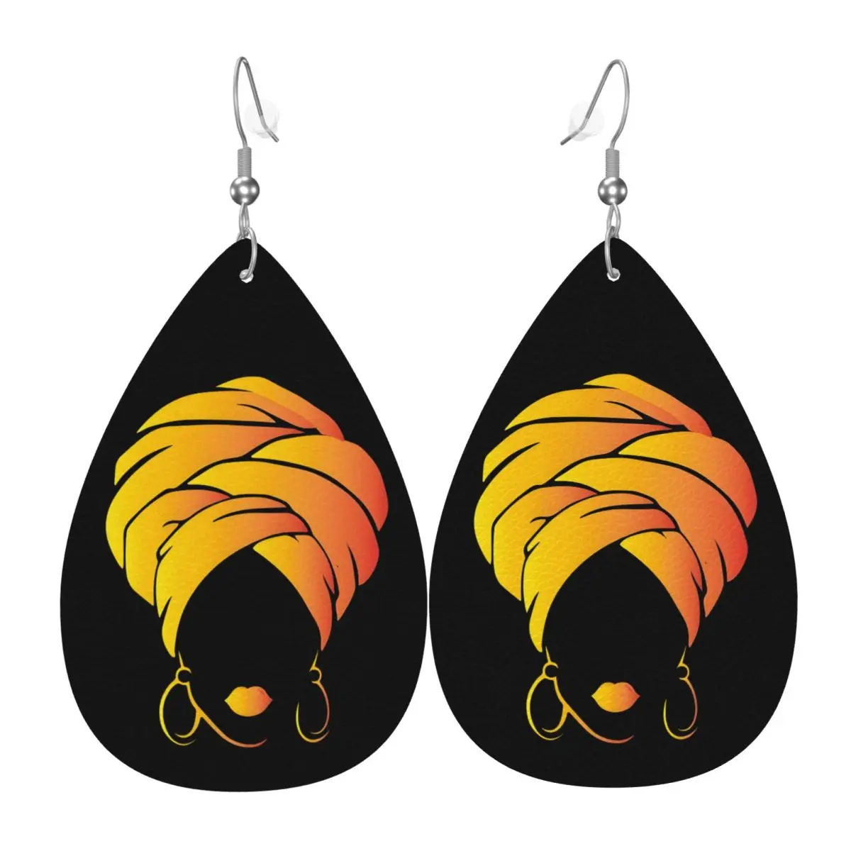 

Custom Abstract African Woman Leather Earrings for Women Teardrop Dangle Earrings Jewelry Accessories