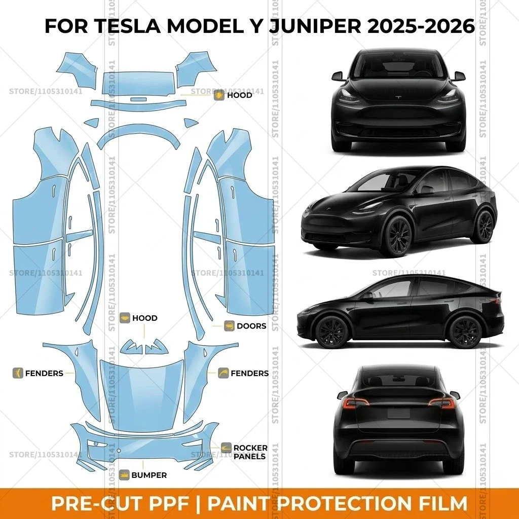 

Pre-Cut Paint Protection Film PPF Transparent Bumper Protector Automotive Clear Bra Car Film For Tesla model Y Juniper 2025-2026