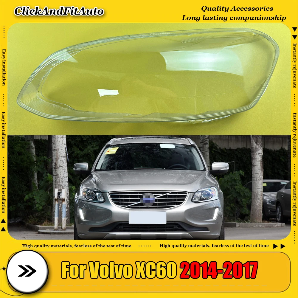 

For Volvo XC60 2014-2017 Transparent Lampshade Lamp Shade Front Headlight Shell Headlamp Cover Lens Plexiglass
