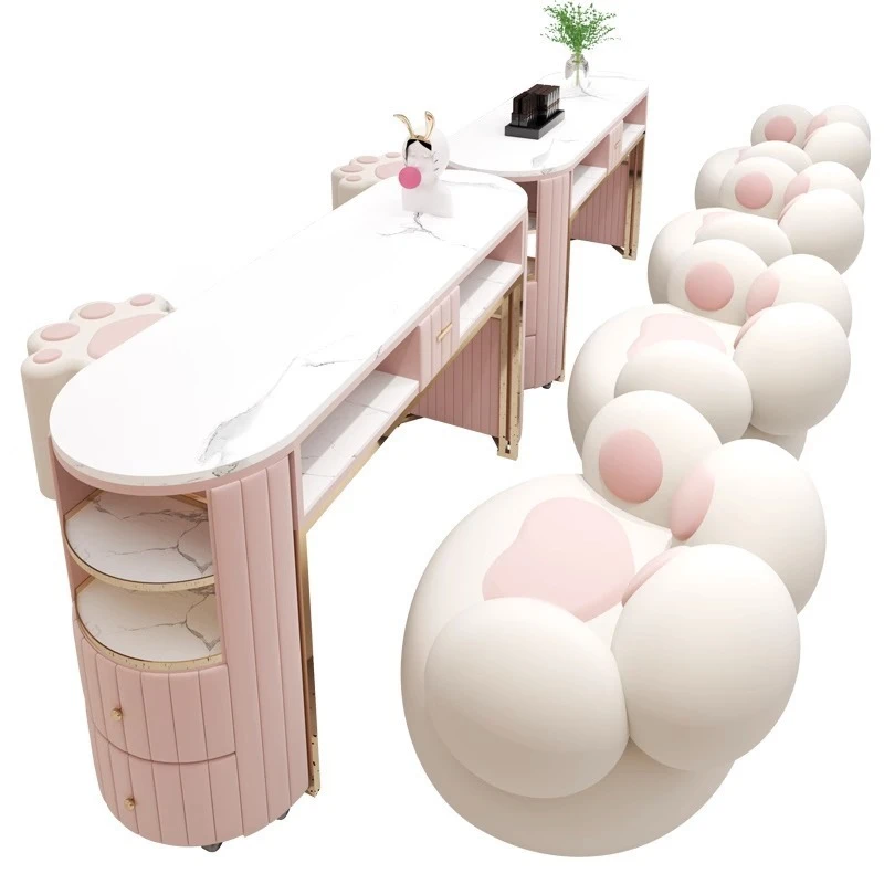

Nordic ins rock slab manicure table and chair set manicure shop single double table e****mical table