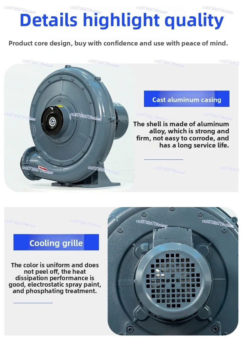 CX-A series medium pressure fan aluminum alloy casing impeller turbo type blower