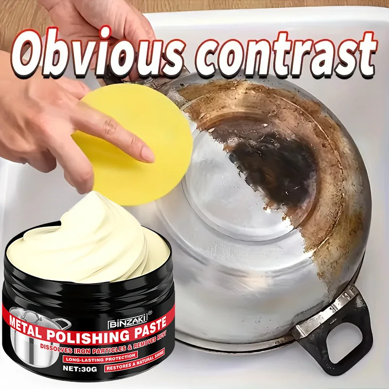 Heavy-duty Oven & Cookware Cleaning Paste, remove tough burnt grease on metal cooktops pans ovens