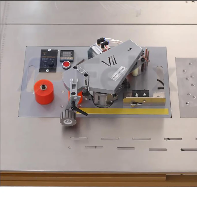 Mesa de sierra multifunción, máquina de anillado de bordes integrada, mesa deslizante, Mini máquina de anillado de bordes