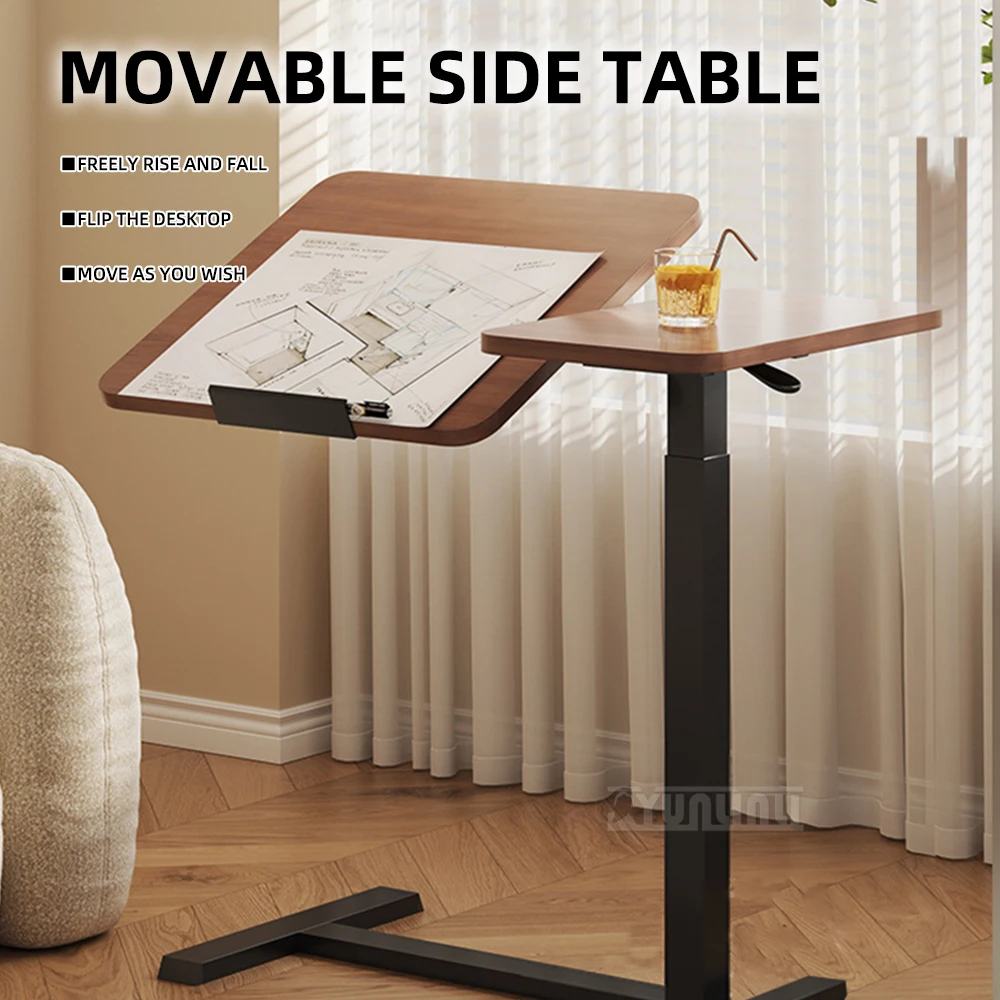 Mobile Sit Stand Desk, Adjustable Computer Table with Wheels and Dual Boards for Work, Study