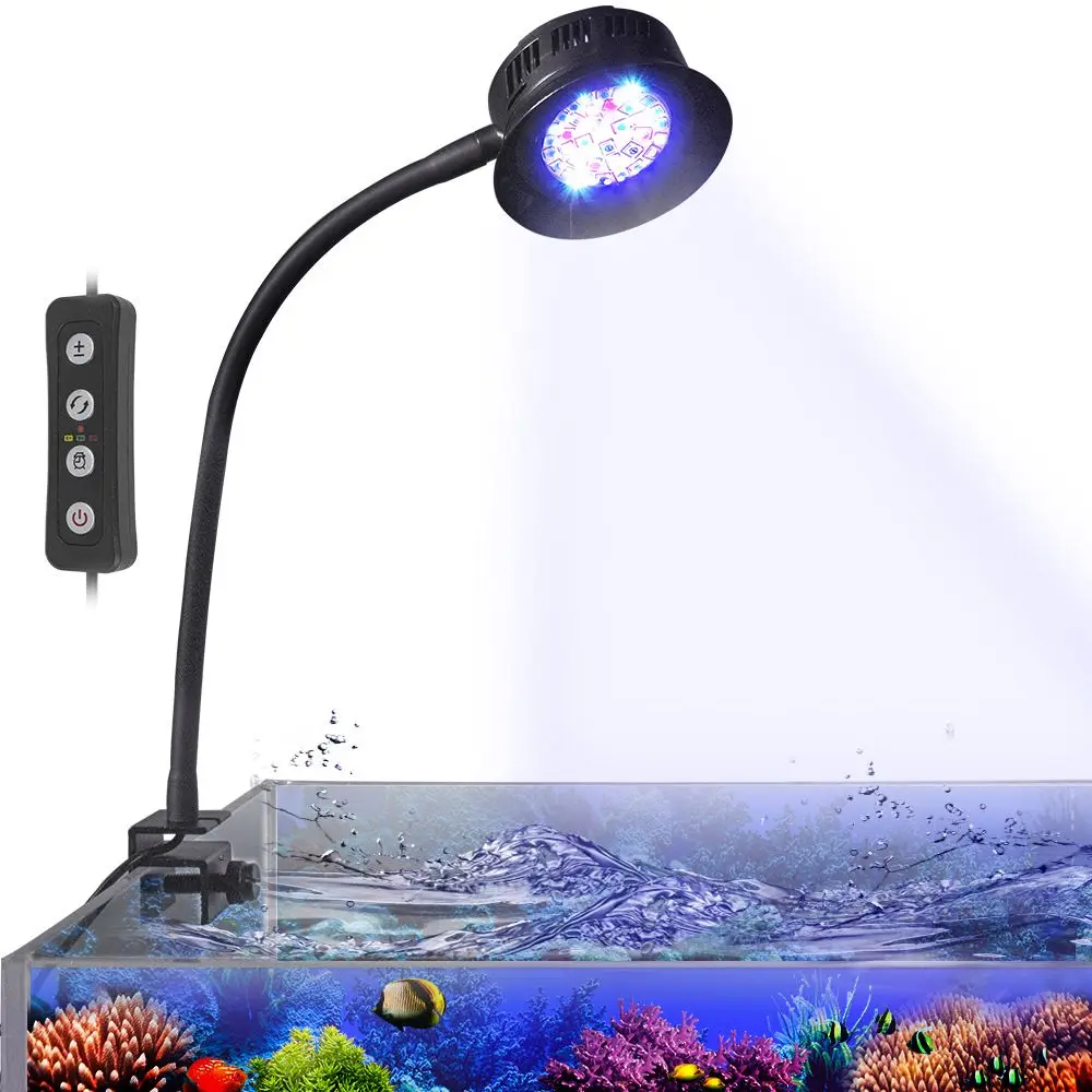 30W Aquarium LED Light for Nano Saltwater Fish Tank USB Dimmable with Timing Sunset Sunrise Moonlight Features Reef Tank Lightin