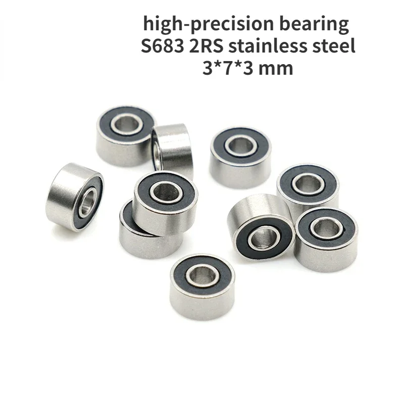 Small bearing S683 2RS stainless steel 3*7*3 deep groove ball bearings high-precision