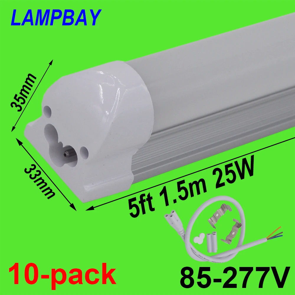 

T8 Integrated Tube Light 5ft 1.5m 25W 3000LM 60" Linkable Lamp Fixture LED Bulb Linear Bar Lighting with fittings