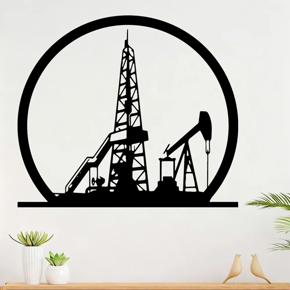 Ölbohranlage Eisenwand-Skulptur, Einzigartige Industriedekoration für Feiertagsgeschenke