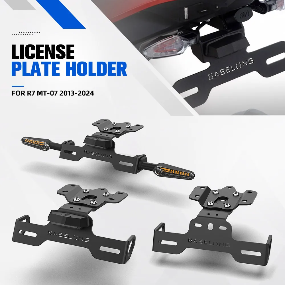 License Holder For Yamaha R7 MT-07 2013-2014-2015-2016-2017-2018-2019-2020-2021-2022-2023-2024 Fender Eliminator Plate Bracket