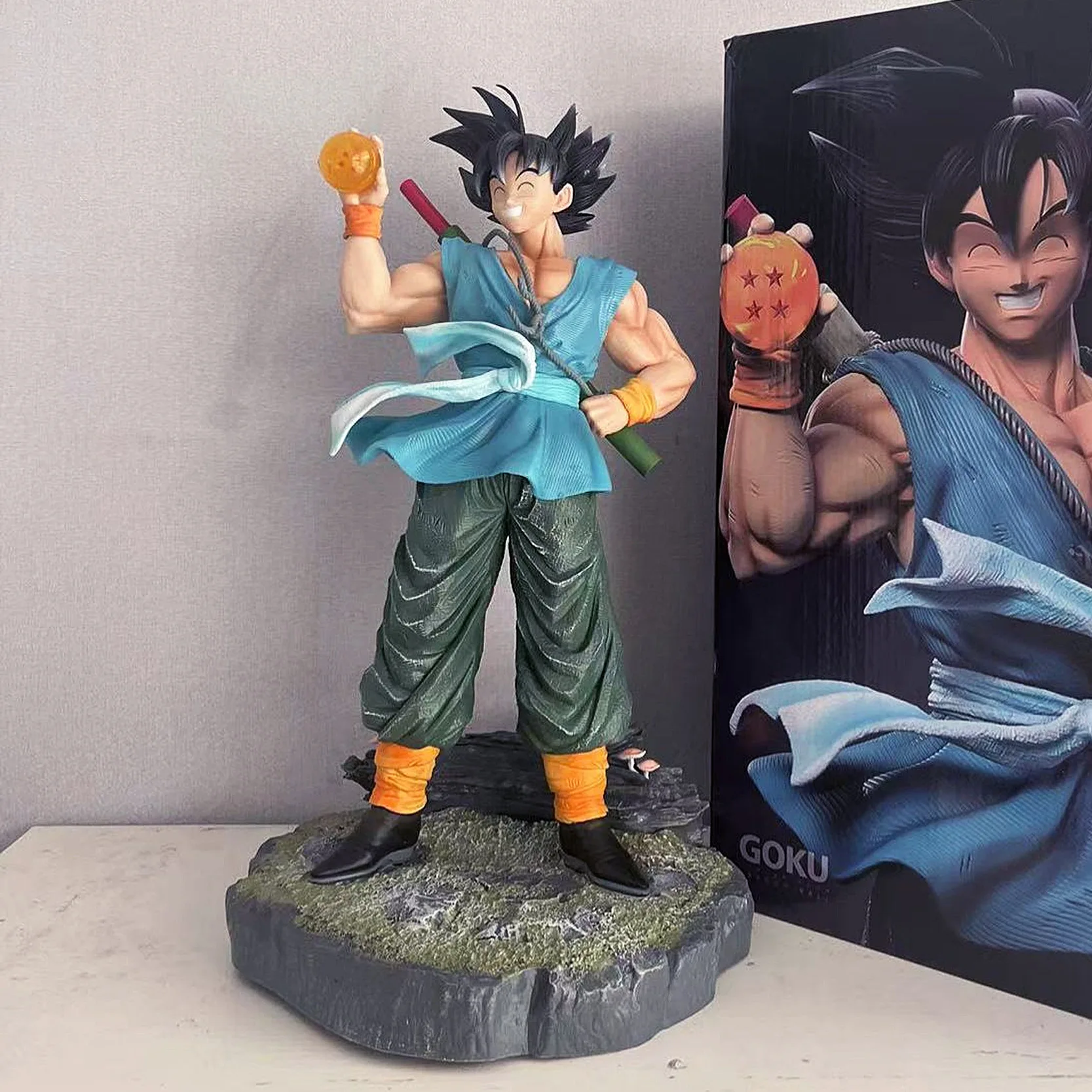 

41cm Dragon Ball Super Saiyan Anime Figure Happy Laugh Son Goku Pvc Action Figurine Collection Model Statue Toys For Kids Gift