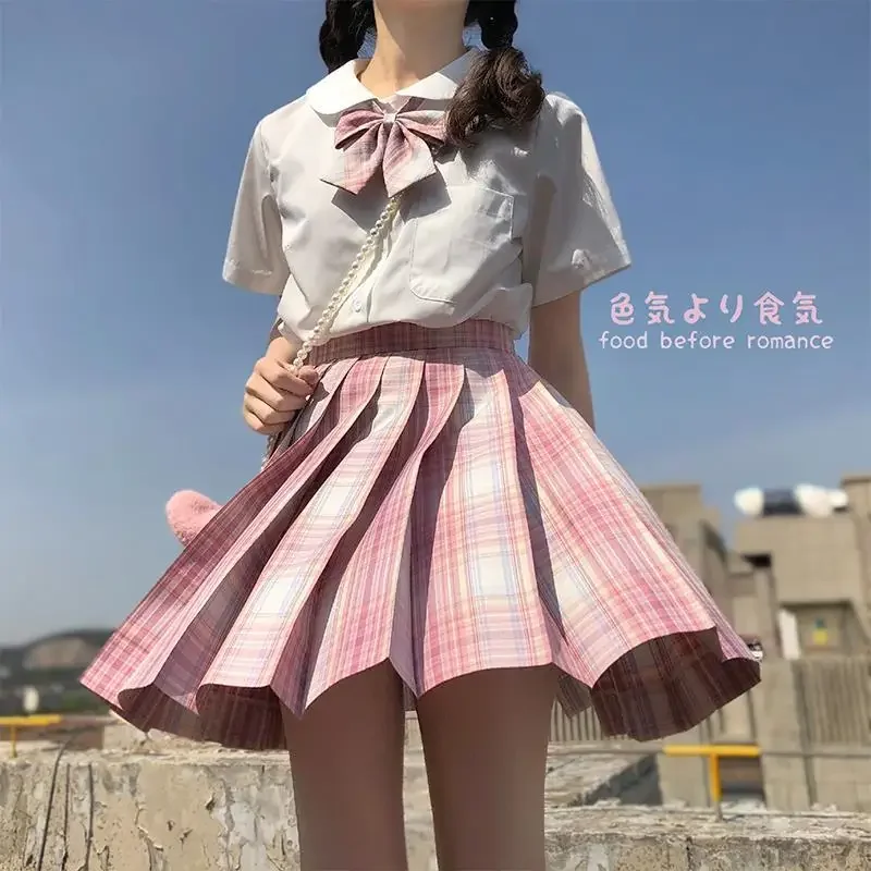 Diablo Girl's Summer Gonne a pieghe a vita alta Gonne scozzesi Abito corto da donna per la scuola JK Harajuku Uniforme Studenti Vestiti