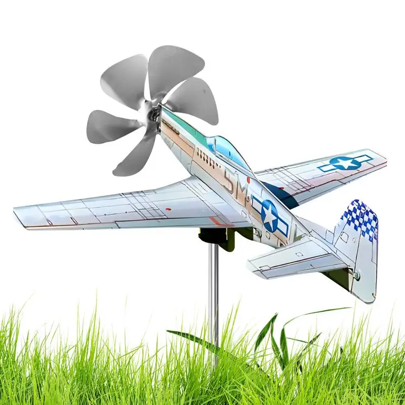 

Metal Wind Spinners Airplane Weathervane For Yard And Garden Rainproof Airplane Wind Catcher Weatherproof Aircraft Wind