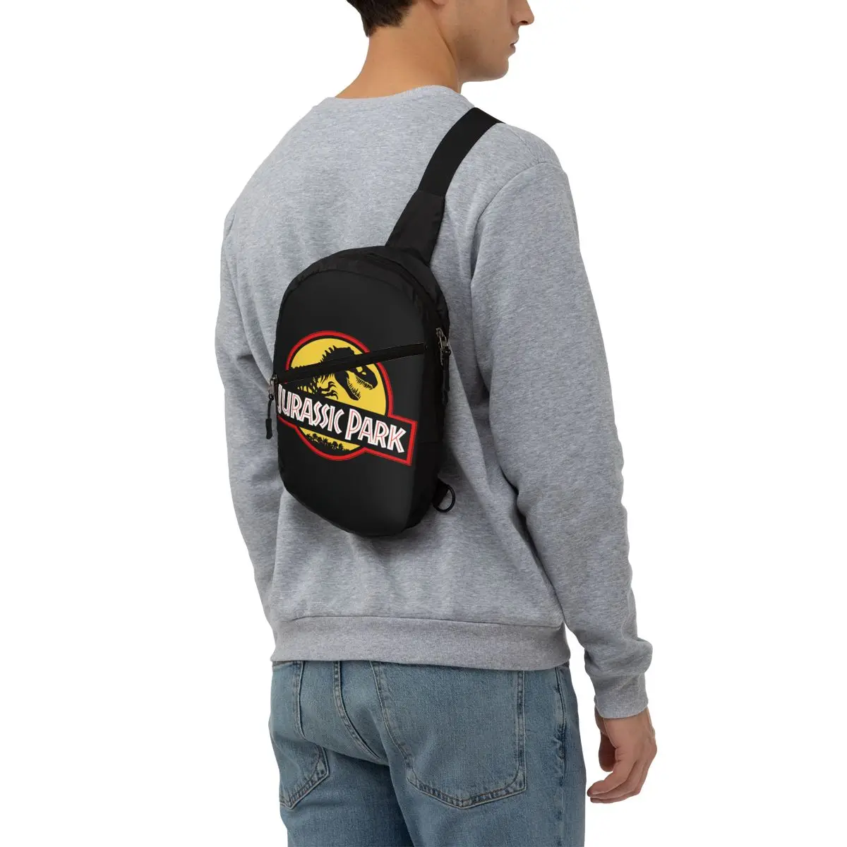 Mochila cruzada con estampado de dinosaurio para hombre, bolso de pecho personalizado, mochila de hombro, mochila de Camping, ciclismo, Jurassic Parks