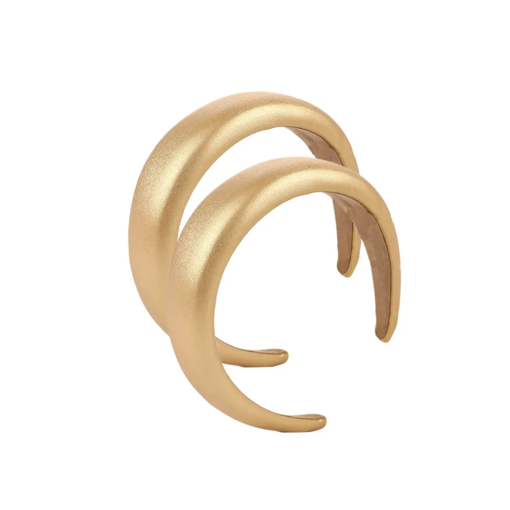 

Pu Sponge Hair Hoop For Women Fashion Wide Rim Hair Band Solid Color Lightweight Headwear Creative Accessory Girl Gift