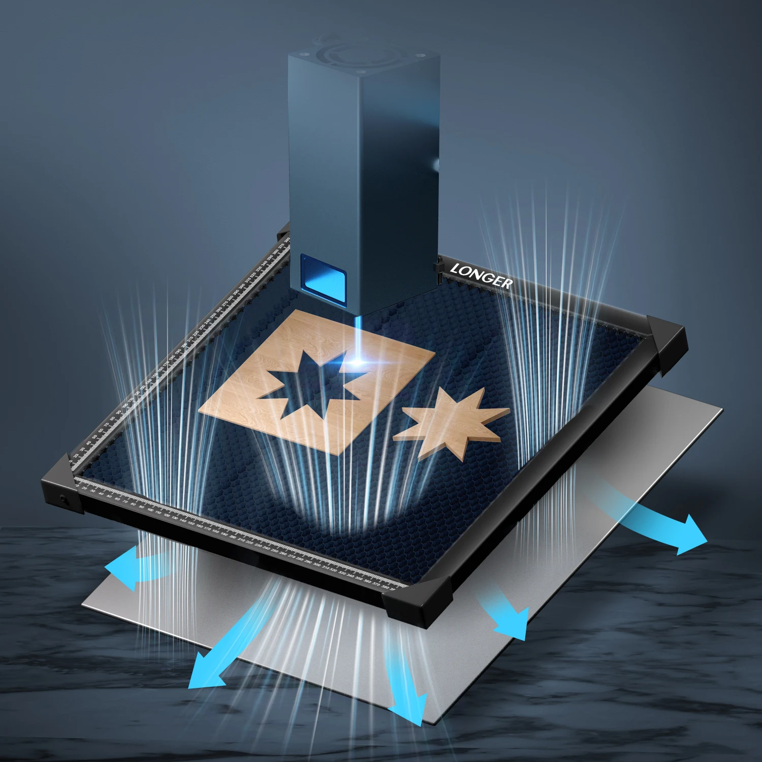 

LONGER Honeycomb Laser Bed Mesh Panel Working Table For CO2 CNC Diode Laser Engraver Cutting Machine 440X440mm 400X400mm