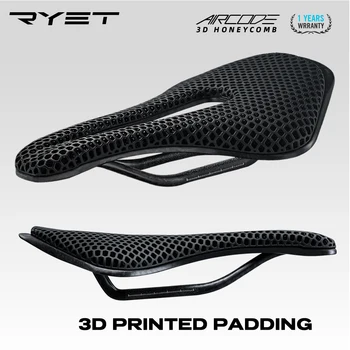 RYET 3D พิมพ์จักรยานอาน Ultralight คาร์บอนไฟเบอร์ Hollow สบาย Breathable MTB กรวดจักรยานถนนขี่จักรยานอะไหล่ที่นั่ง
