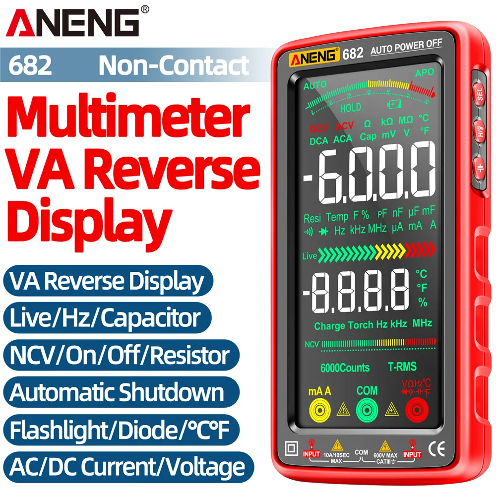 ANENG 683 682 681 Digital Multimeter Smart Anti-burn Rechargeable Non-contact Electrical Tester 6000 Counts AC/DC Measuring Tool