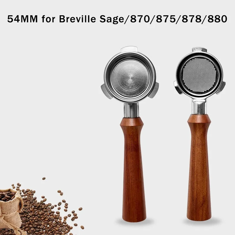 54MM 3ears Bottomless Portafilter Suitable for Breville Sage/870/875/878/880 Stainless Steel Coffee Modified Handle Filter Tool