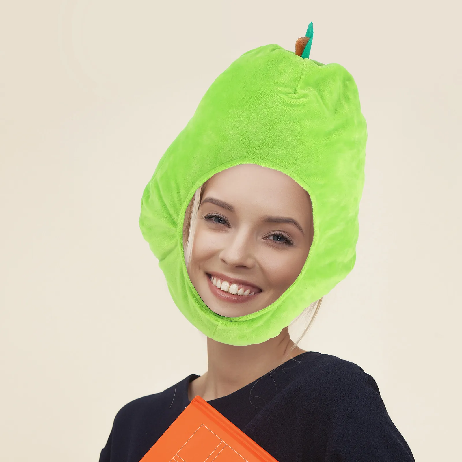 1 pieza de sombrero con forma de pera verde, creativo, para fiestas, accesorio de disfraz para festivales, accesorios de actuación, sombrero encantador.