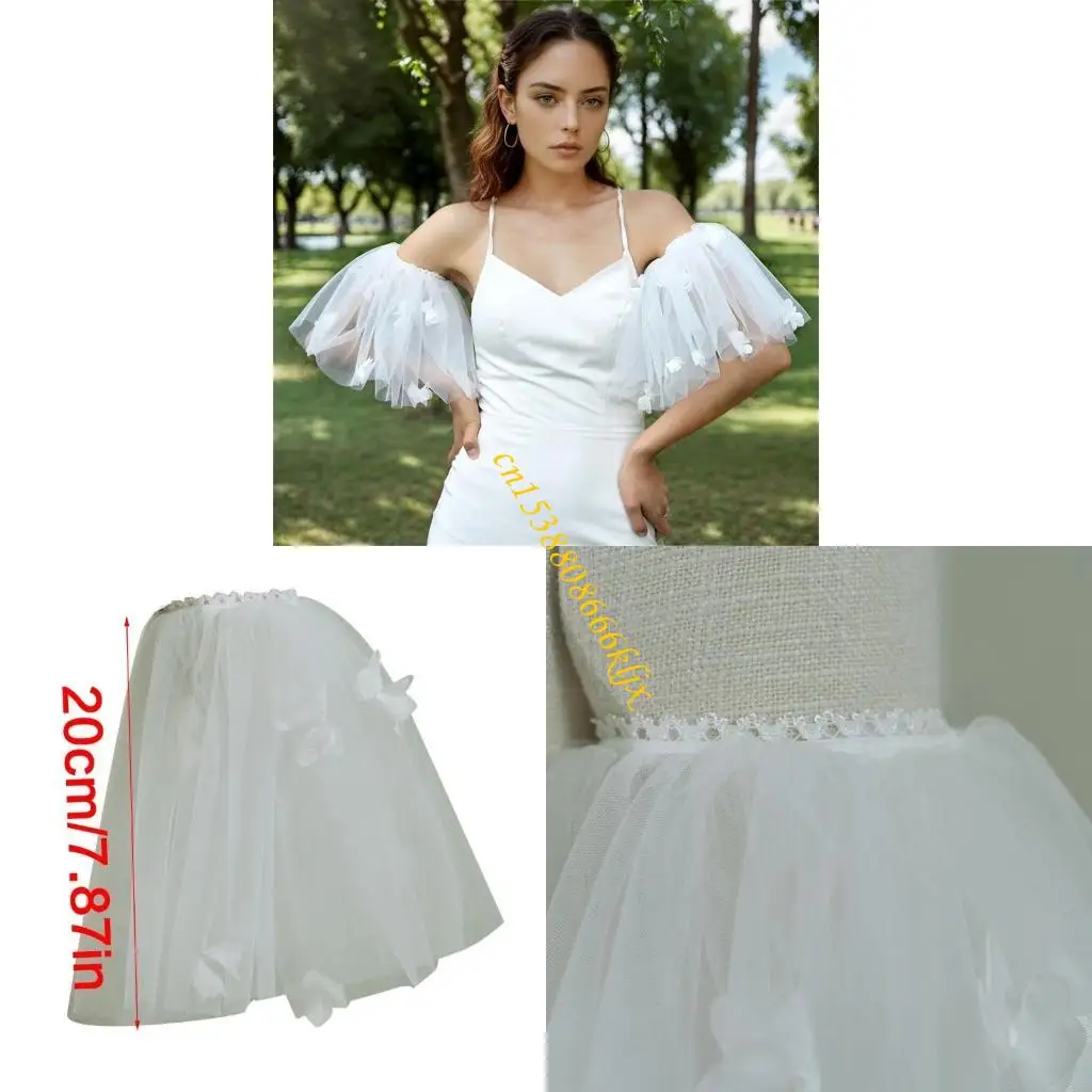 Bánh tay cưới hoa tinh tế bao gồm vải mềm với trang trí đàn hồi nhẹ nhàng cho váy 066c