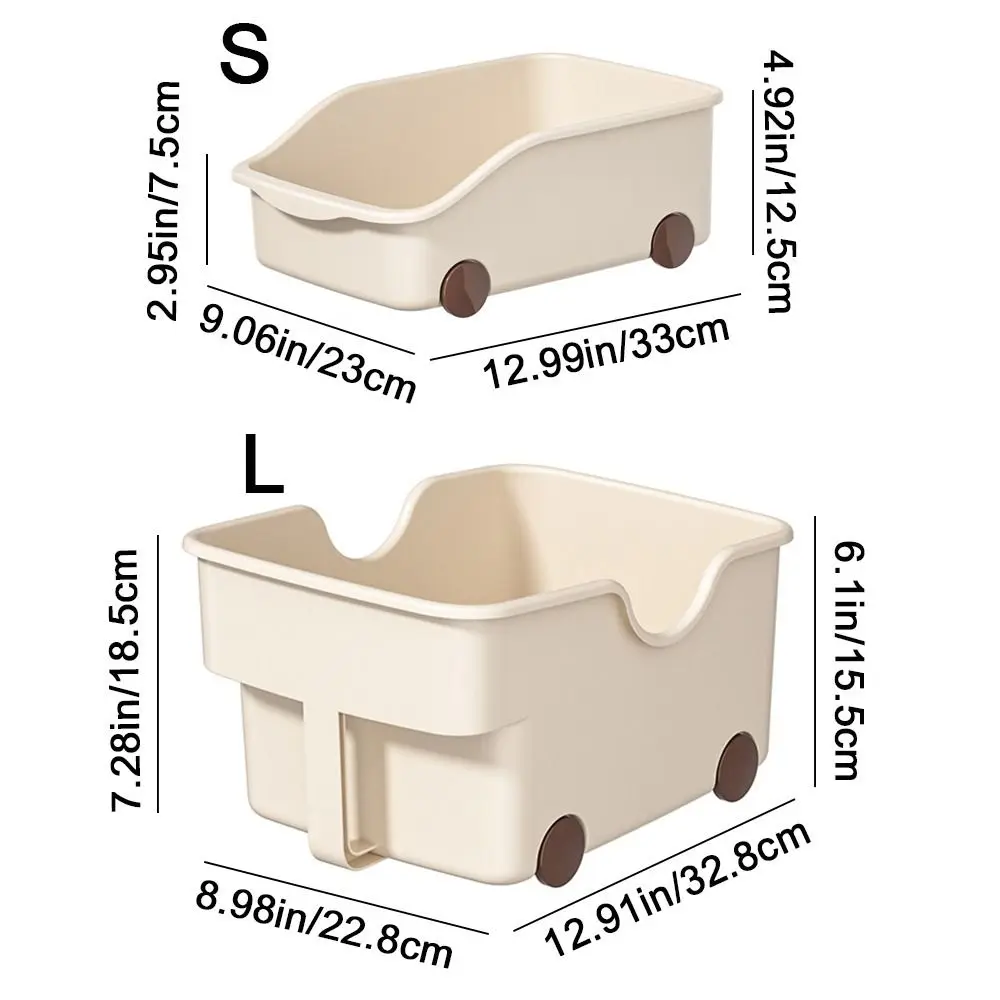 Plastic Sundries Storage Case Large Capacity Save Space Seasoning Container with Wheels Reusable Cabinet Storage Box Kitchen