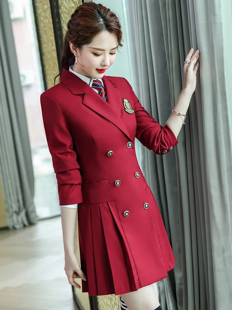 Autunno Inverno Insegnante dell'asilo Abito Occupazione Alla moda Elegante Uniforme da donna Set di abiti da lavoro per insegnanti professionisti