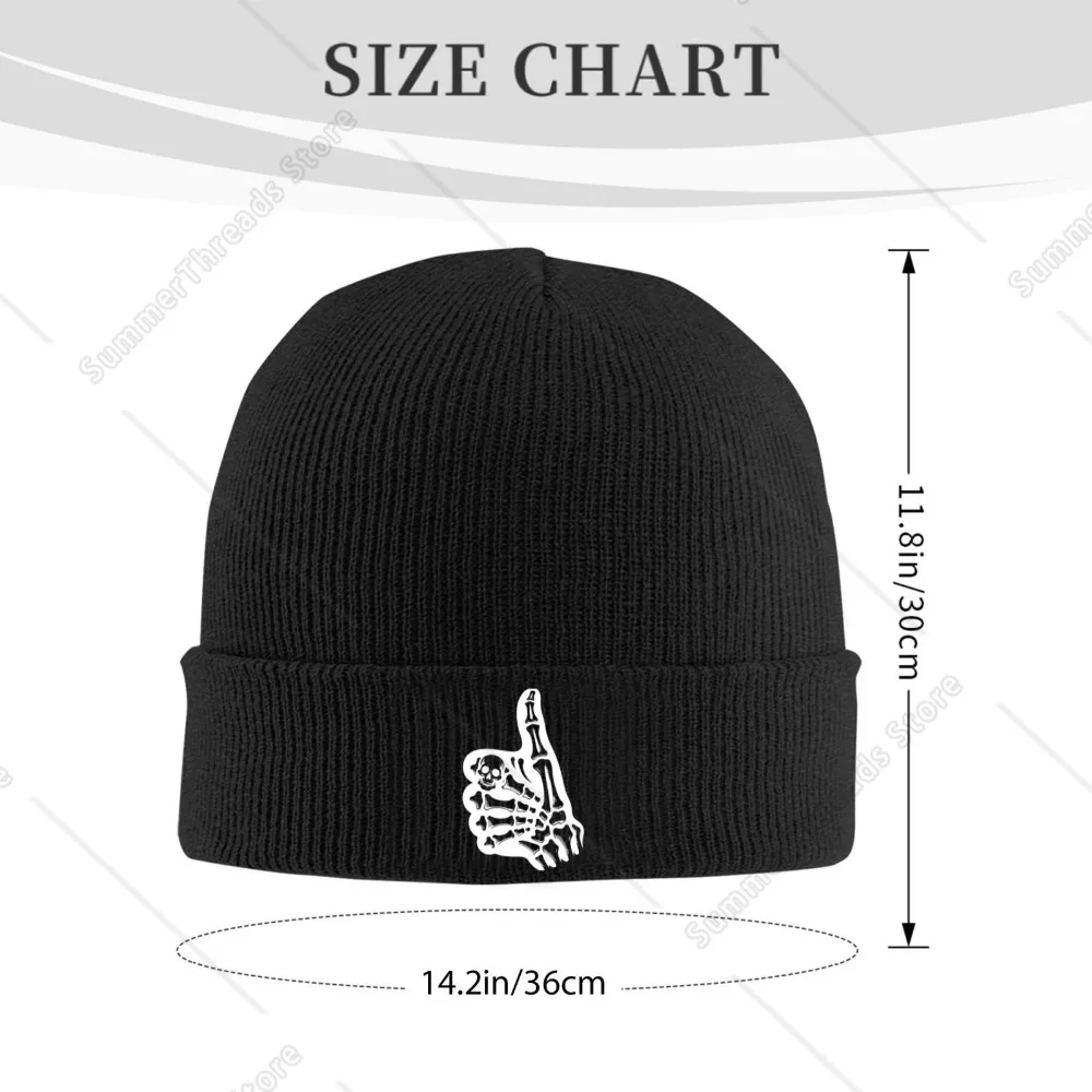 Skeleton Bone Hand Thumbs Up Unisex Knitted Hat Outdoor Warm Men Solid Color Crimping Skullies Beanie Cap Hip Hop Winter Ski Cap image 3