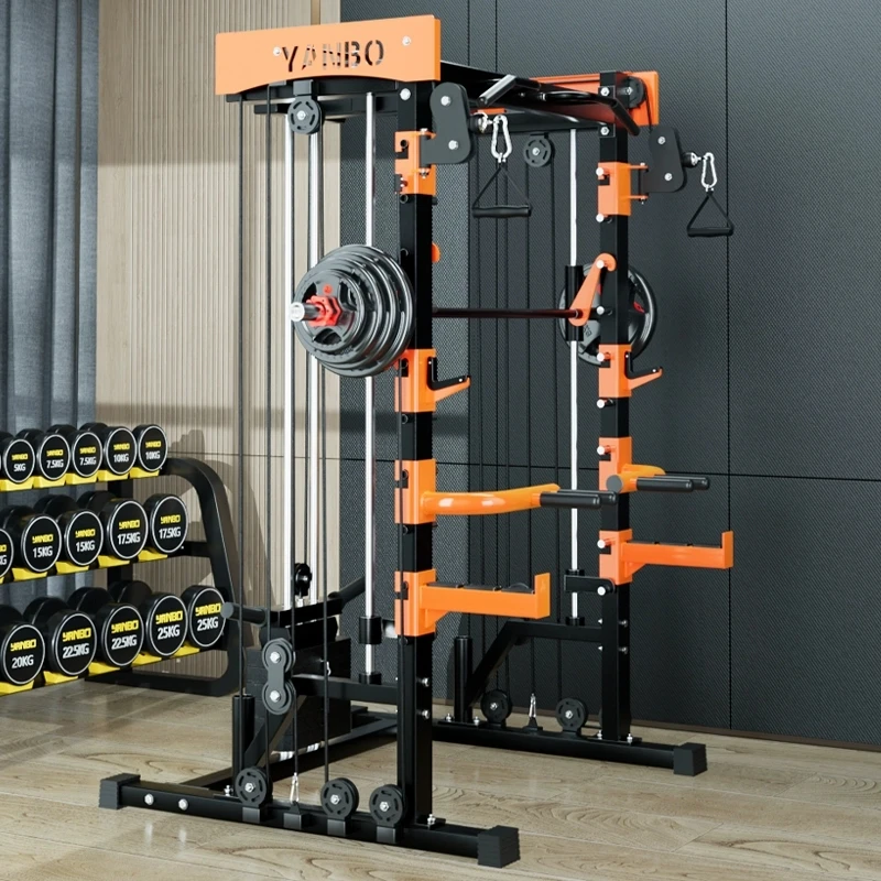 Smith Machine Comprehensive Trainer, Longmen Frame Fitnessgeräte, Heimkombinations-Kniebeugenständer, multifunktionaler Flying Bird