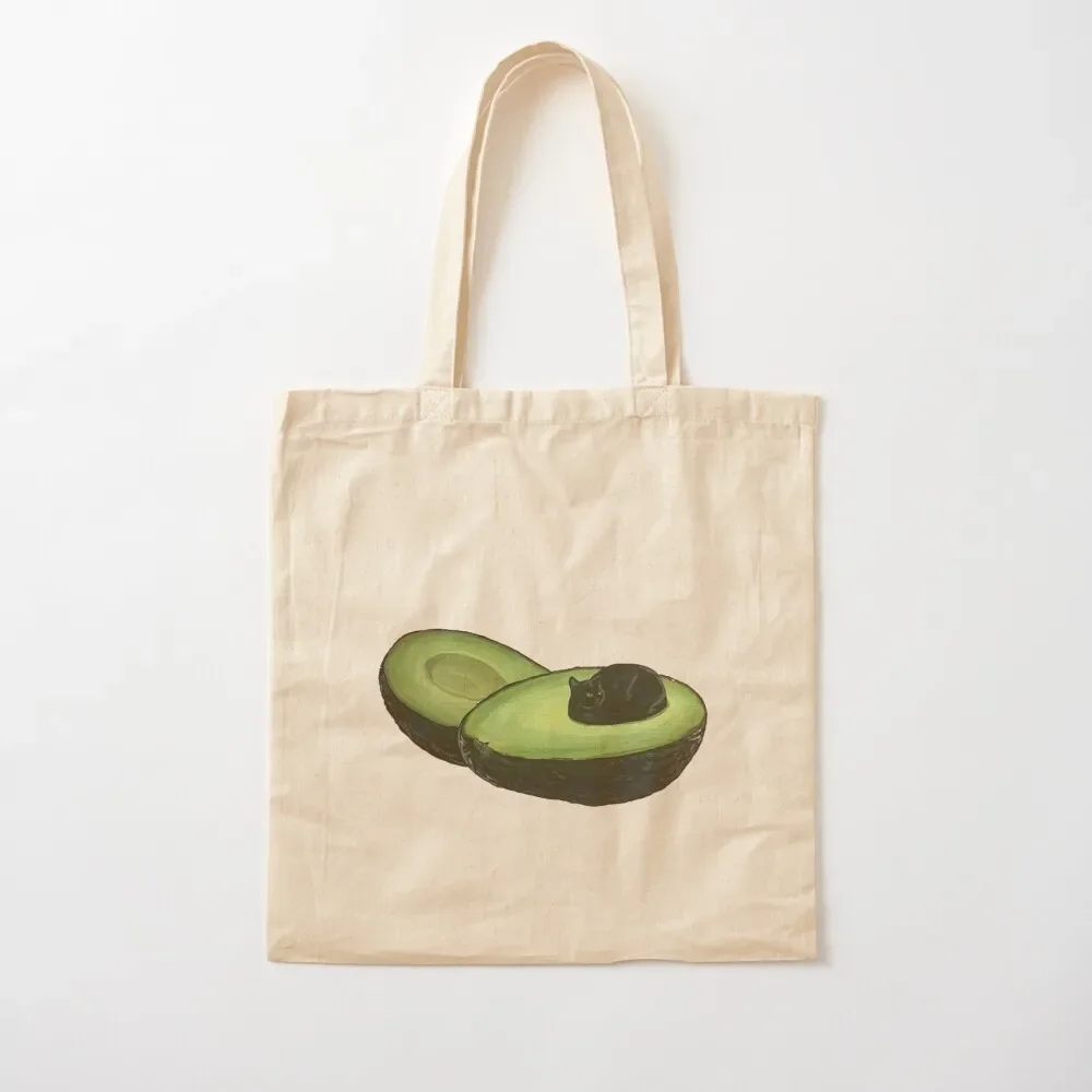 

Avocado Cat Tote Bag bag luxury women Women's shopping bag reusable shopping bags reusable grocery bags