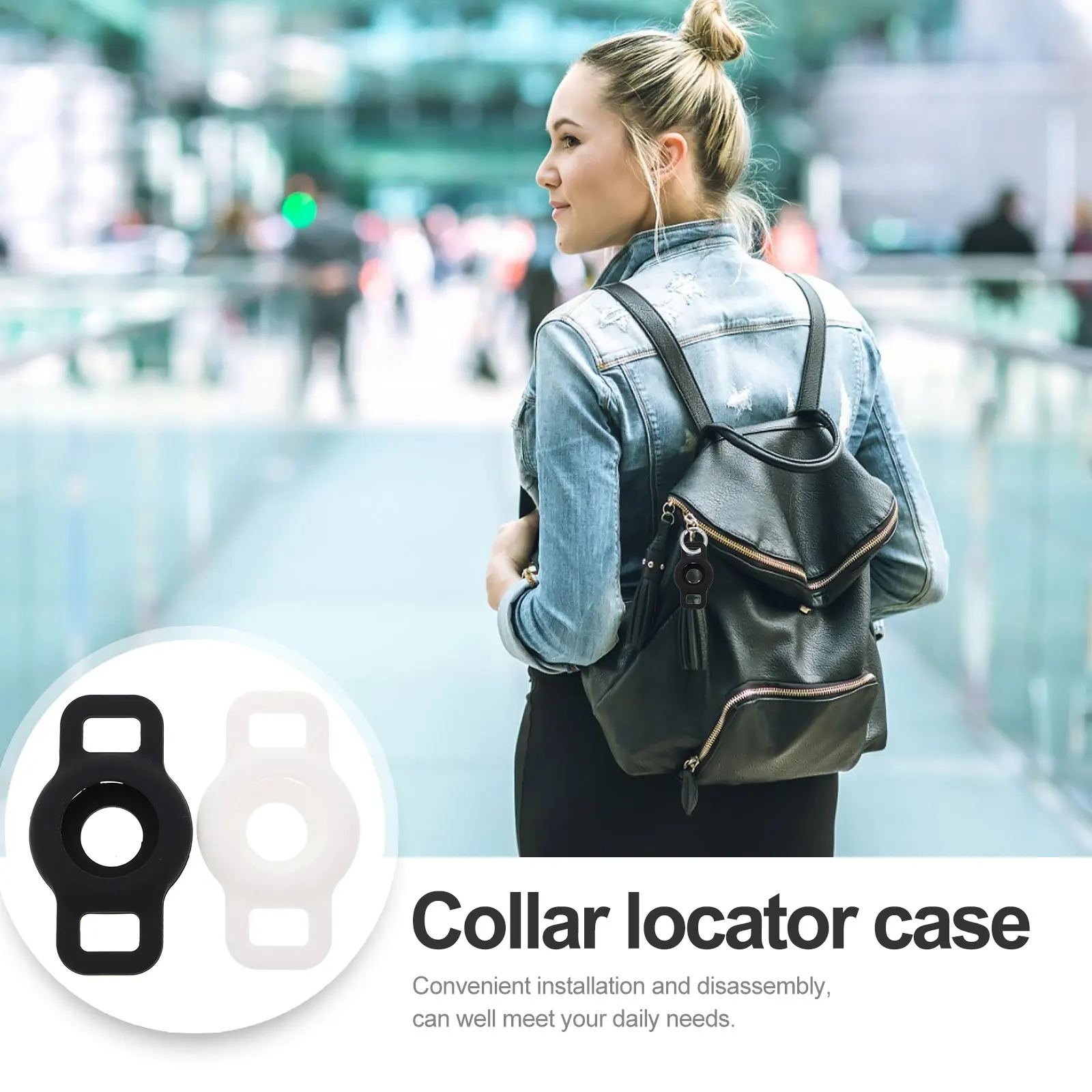 

2pcs Pet Tracer Protective Case Silicone Cover For Dog Cat Collar Locator Anti Lost Dust Proof Compatible With Airtag