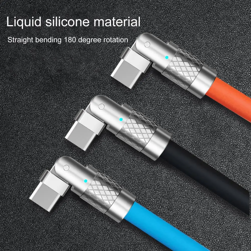 120cm Charging Cable High-power Rotatable Indicator Zinc Alloy 120W USB to Type-C Fast Charging Data Cable for Home