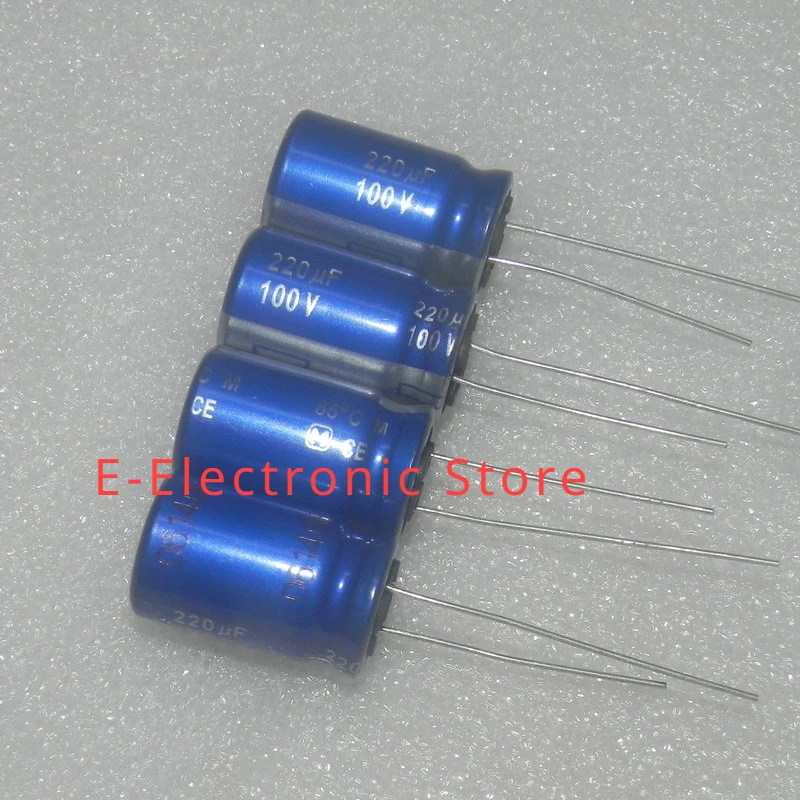 5PCS/LOT Aqua Blue AM 100V 220UF Fever Audio Aluminiowy kondensator elektrolityczny