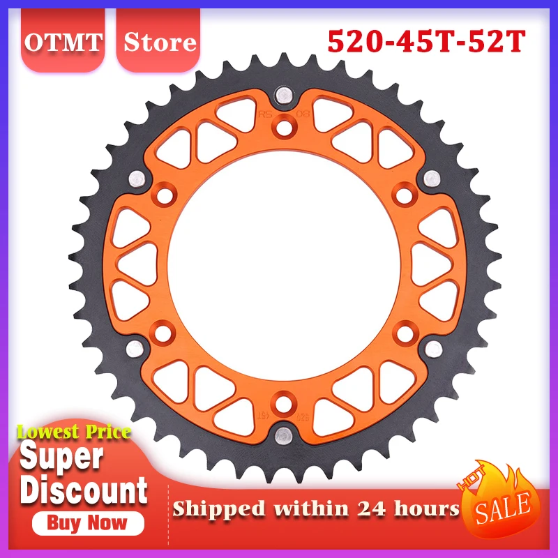 Motorcycle Parts 520 45T-52T Rear Sprockets For KTM 125 150 200 250 300 350 400 450 500 690 790 890 EGS EXC XC SX Duke XC-W MXC