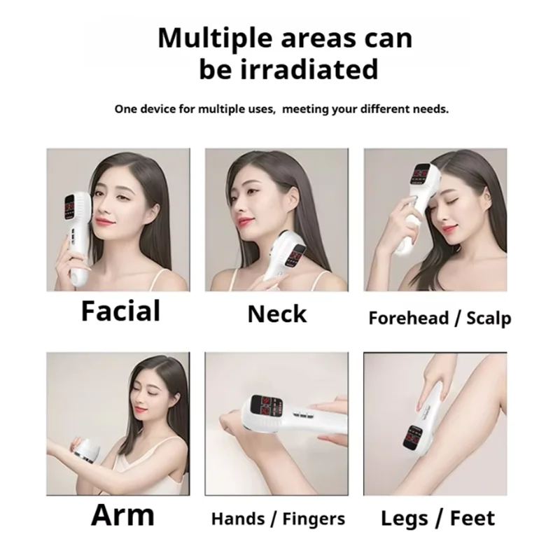650nm 808nm luz vermelha infravermelha dispositivo de beleza portátil ferramenta de cuidados com a pele com controle remoto 15/30/45/60min temporizador recarregável