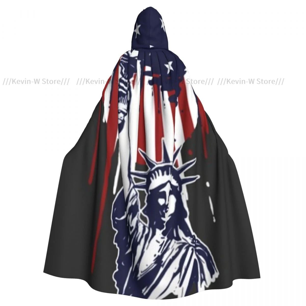 

Liberty America Theme Hooded Cloak Polyester Unisex Witch Cape Costume Accessory