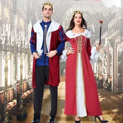 Gorgeous Medieval King & Queen Dress for Men and Women Halloween Cosplay Carnival Party Dress Up European Court Attire