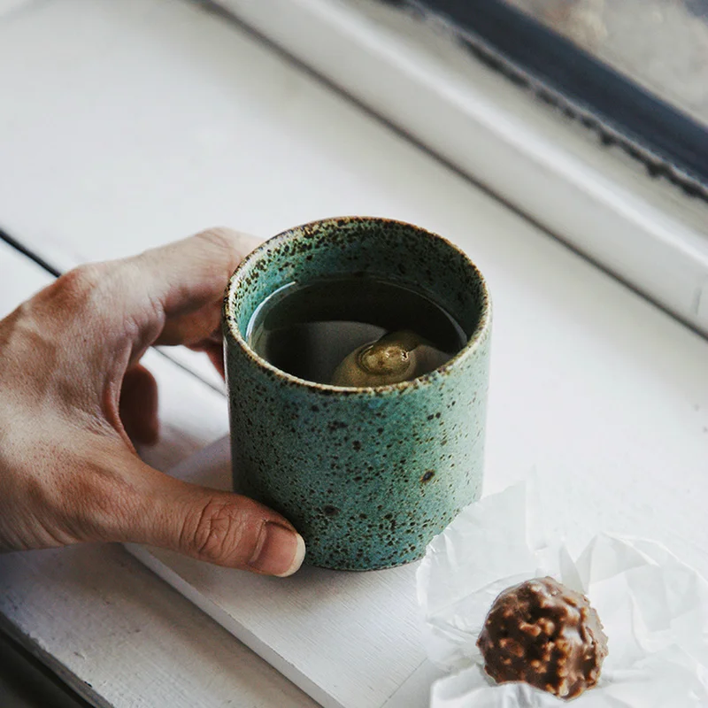 CHANSHOVA-Ceramic Teacup, Chinese Pottery Tea Cup, Traditional Chinese Retro Style, Matte Texture, Coffee Cups, H369, 180ml