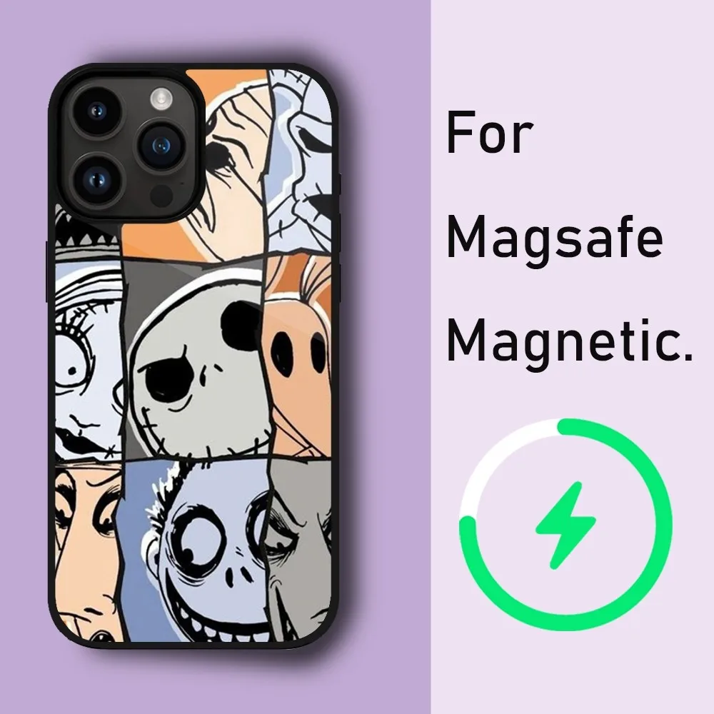 MINISO DISNEY Jack Skellington Phone Case For iPhone 15 14 13 12 11 Pro Max Plus Phone Magnetic for Macsafe Cases Cover image 4