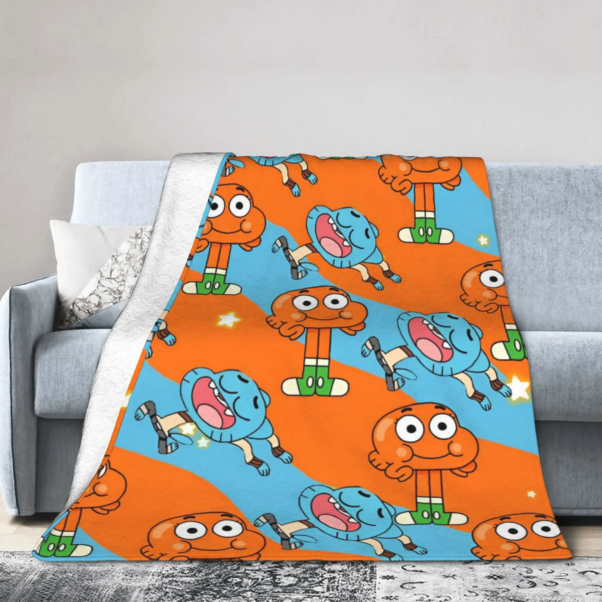 Gumballs Gum Ball Watterson Amazing Cartoon Blanket  Flannel Vintage Warm Throw Blanket for Bedding Lounge Spring Autumn,
