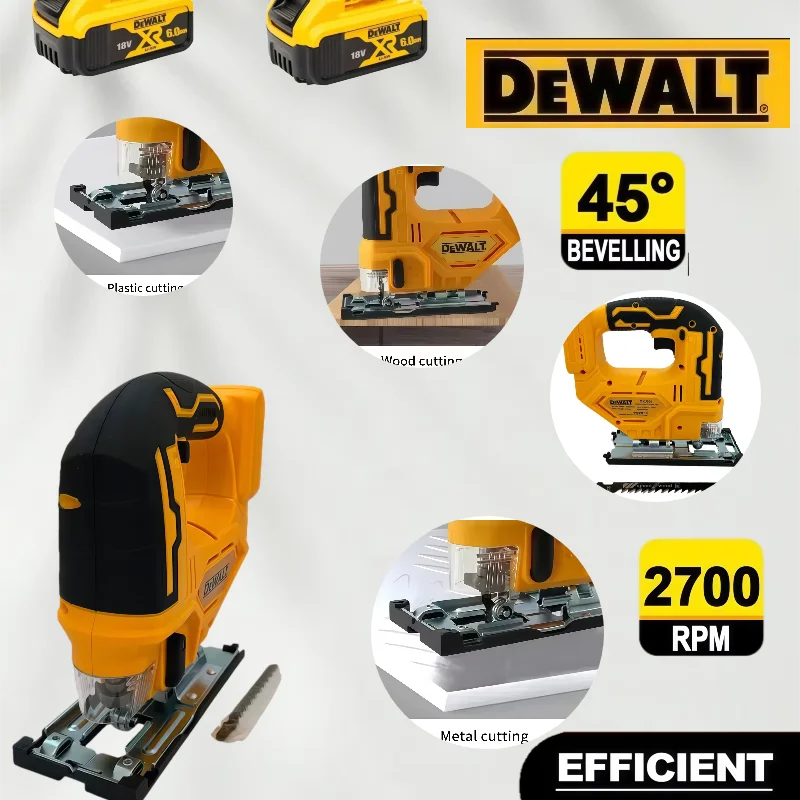 

Dewalt 2700RPM Brushless Curve Saw Cordless Electric Jig Saw Portable Multifunction Adjustable Woodworking Power Tool 20V