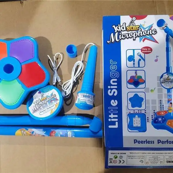 ميكروفون كاريوكي للأطفال من KPop Demon Hunters مع أضواء LED وامضة، لعبة الغناء مع أغاني HUNTR/X، هدية مشغل موسيقى بلوتوث