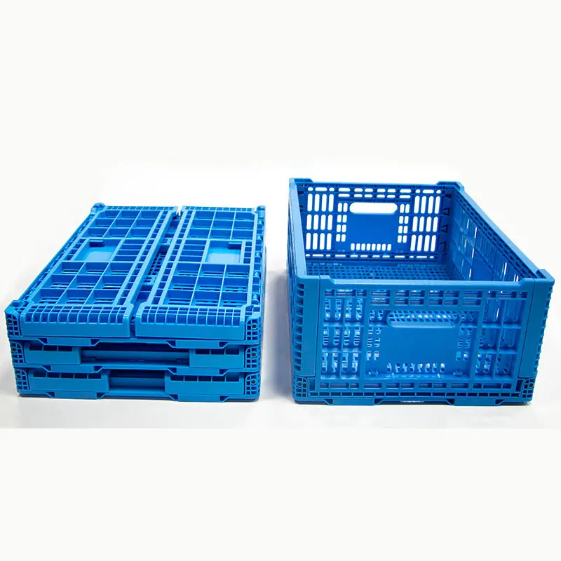 Folding Collapsible Thicken HDPE Plastic Storage Turnover Box Crates Handheld Container