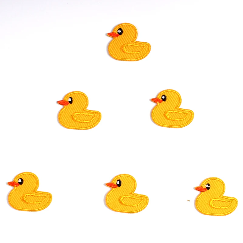 10pcs DIY Cartoon Little Duck Patches Iron On Clothes Appliqued Badge Embroidery Clothing Sticker Sew On Jeans Dress Appliques