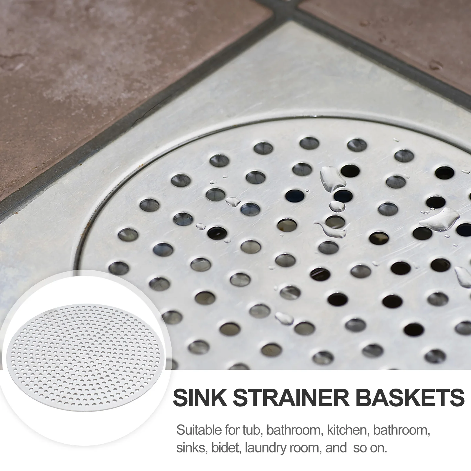 

Stainless Steel Drain Strainer Kitchen Sink Bathroom Tub Floor Drain Cover Hair Catcher Mesh Filter Basket Rust Proof Suitable