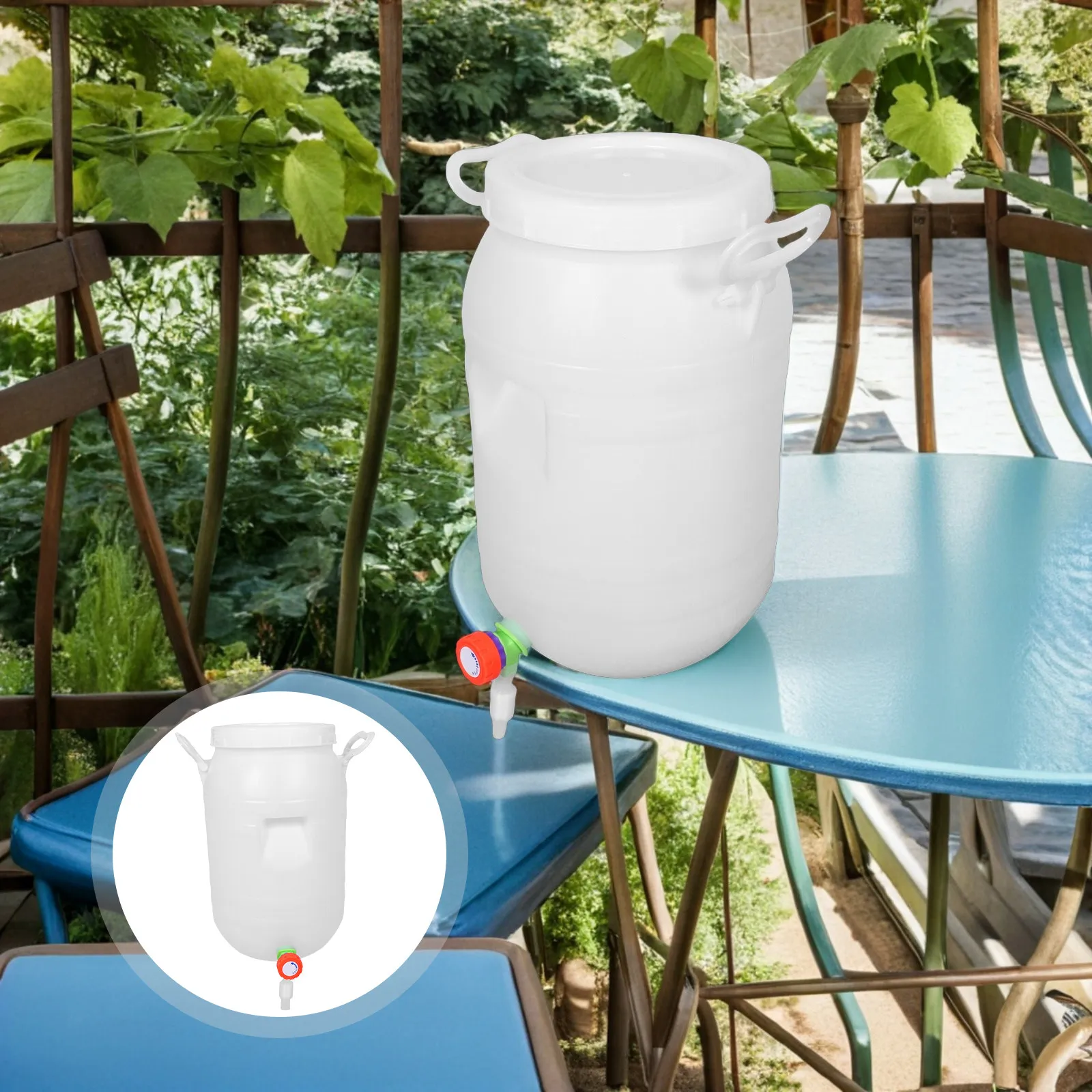 15Kg Large Plastic Fermentation Bucket Lid Faucet Compost Container For Garden Outdoor Kitchen Portable Composting Barrel