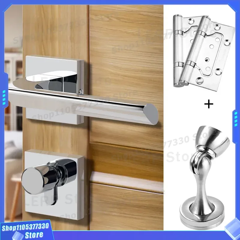 Silent Zinc Alloy Door Handle with Pure Copper Cylinder for Indoor Wooden Doors High End Split Lock for Bedroom Home Security